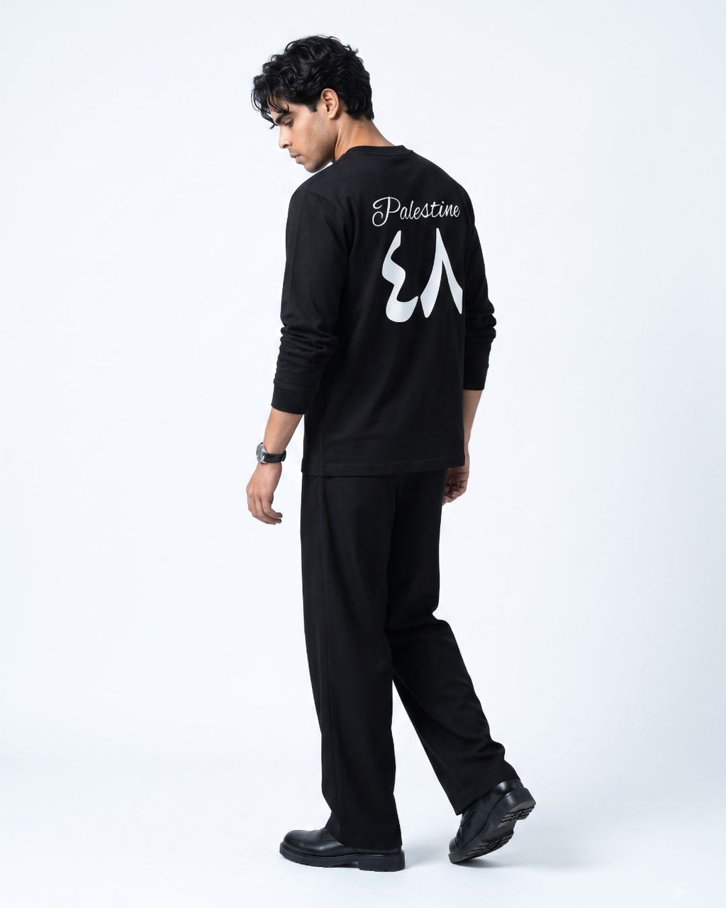 Lasting Roots Long Sleeves black angled back view
